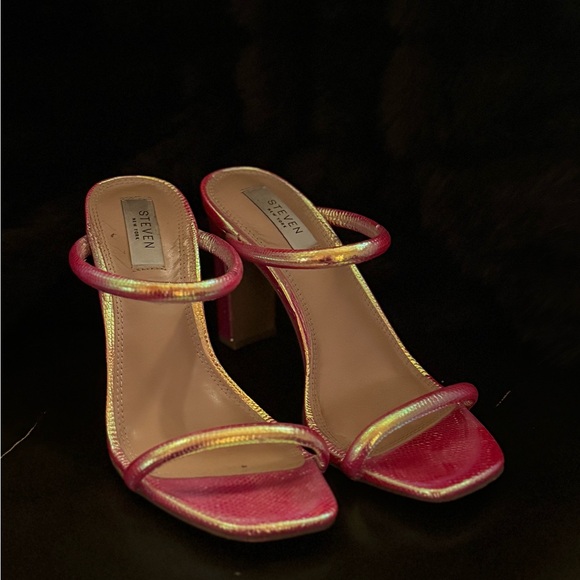 Stylish Pink and Gold Heels by Steven New York - Picture 1 of 3